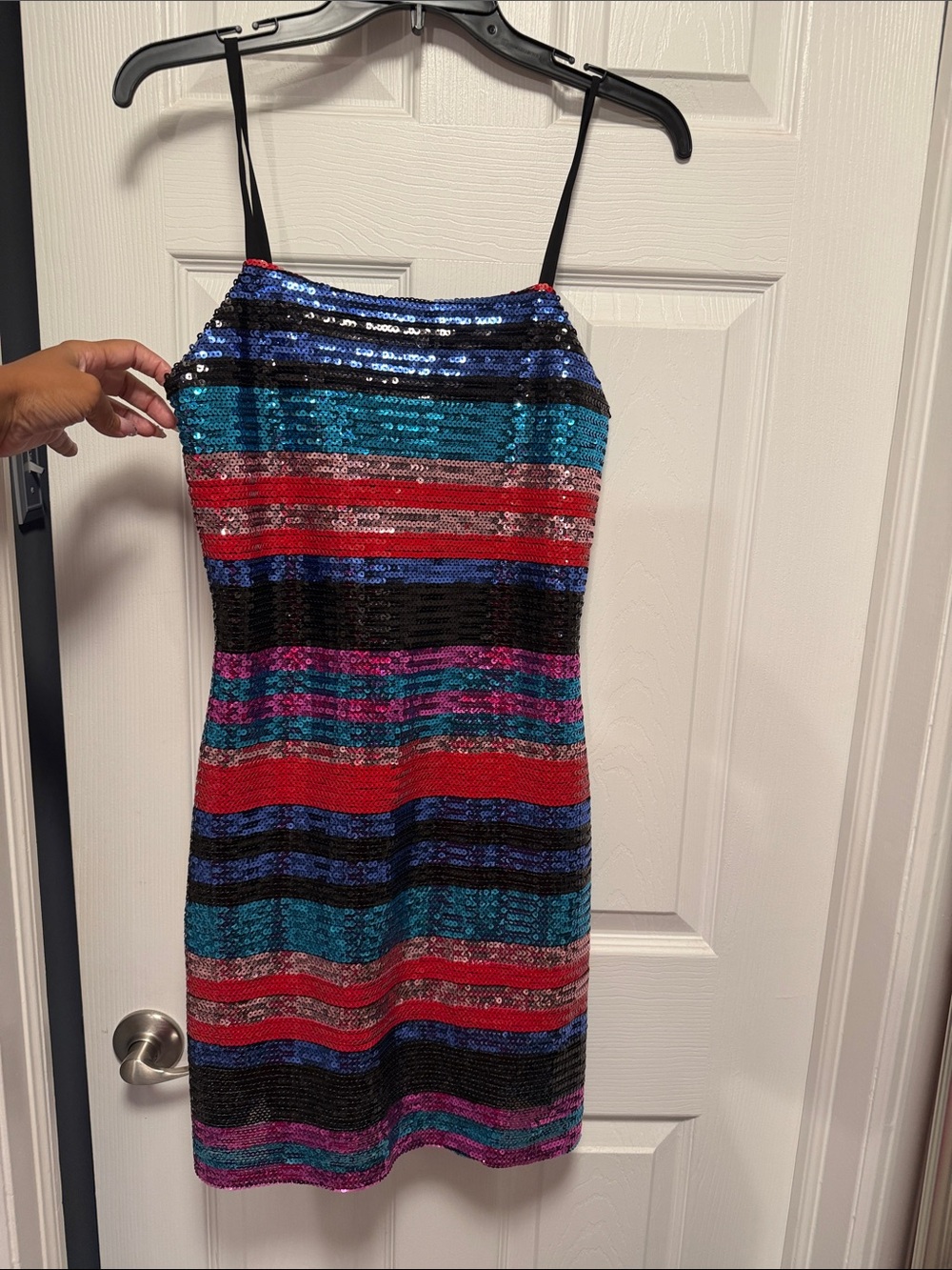 Wayf Multicolor Sequin Striped Mini Dress